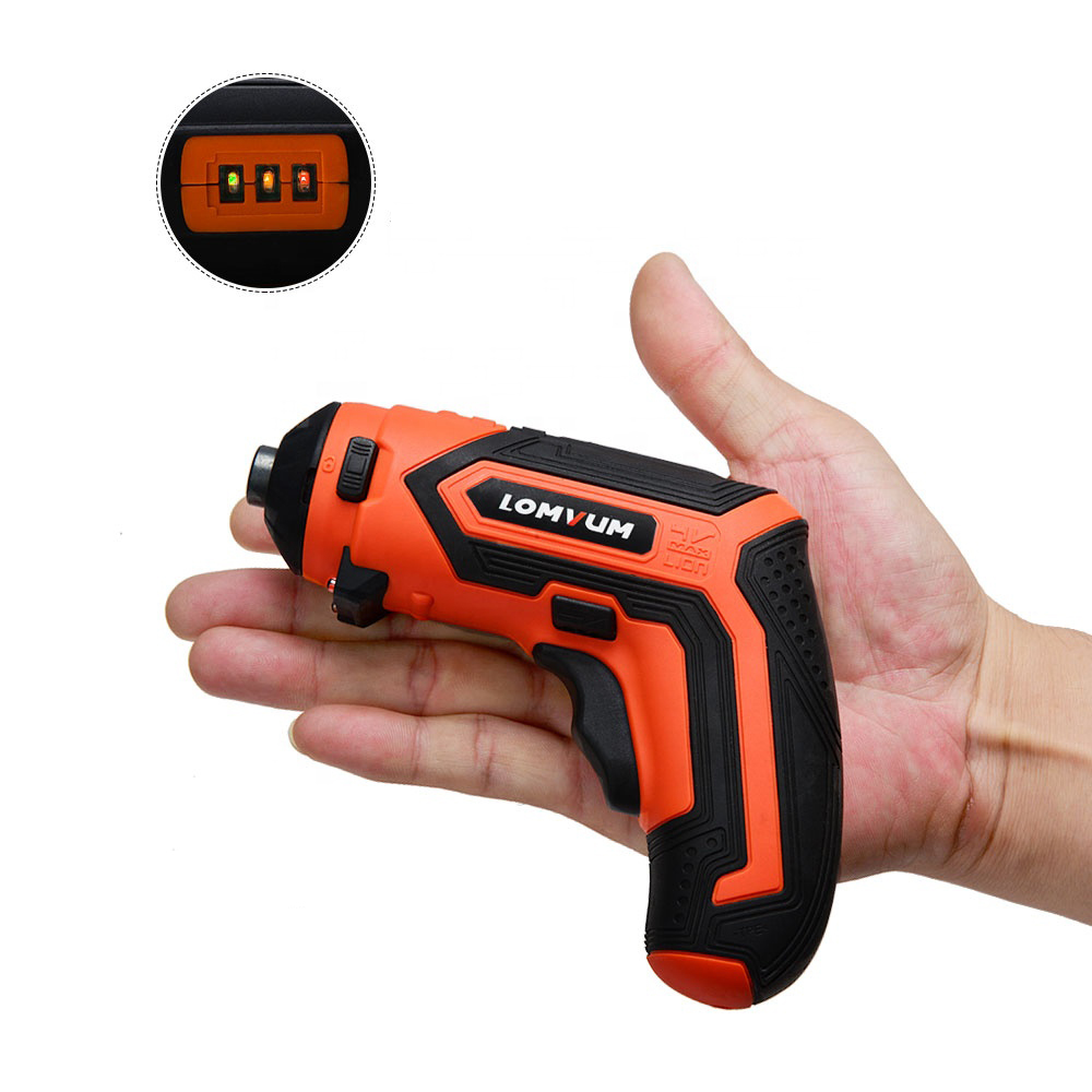 LOMVUM 4V USB Rechargeable Screw Driver 2.0Ah Li-Ion battery 4Nm Max. Torque Multi Function Mini Cordless Screwdriver Set